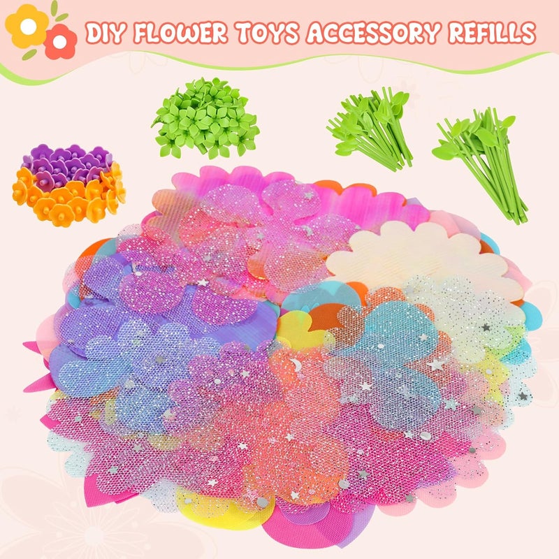 ZuxZuce Fabric Flower Bouquet Toys Refill Pack – DIY Arts & Crafts Toy Accessories (Main Kit Not Included) - Image 2
